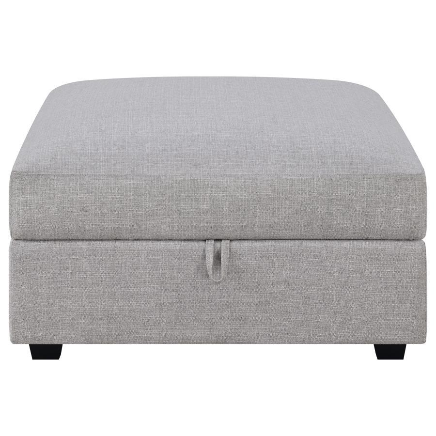 Cambria - Square Upholstered Storage Ottoman - Gray Storage Ottoman modern furniture Contempo Furniture