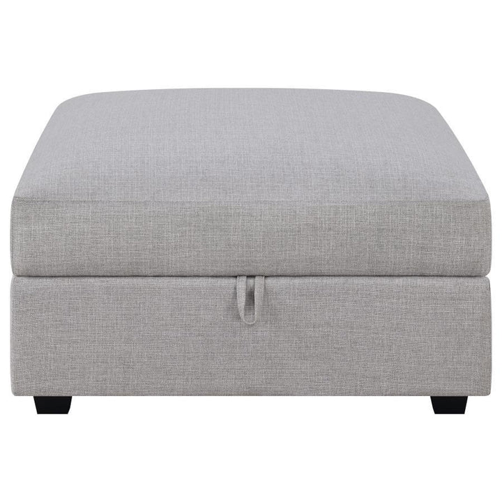 Cambria - Square Upholstered Storage Ottoman - Gray Storage Ottoman modern furniture Contempo Furniture