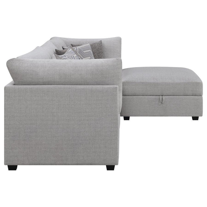 Cambria - Upholstered 4 Piece Modular Sectional Sofa - Gray Stationary Sectional modern furniture Contempo Furniture
