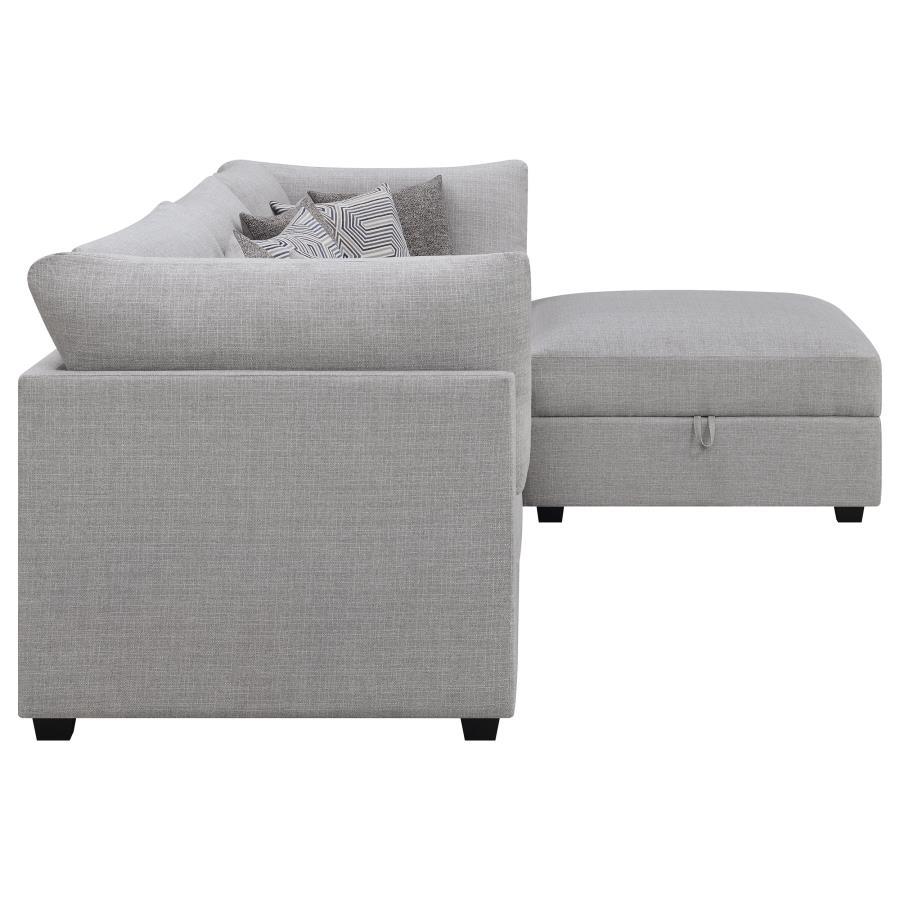 Cambria - Upholstered 4 Piece Modular Sectional Sofa - Gray Stationary Sectional modern furniture Contempo Furniture