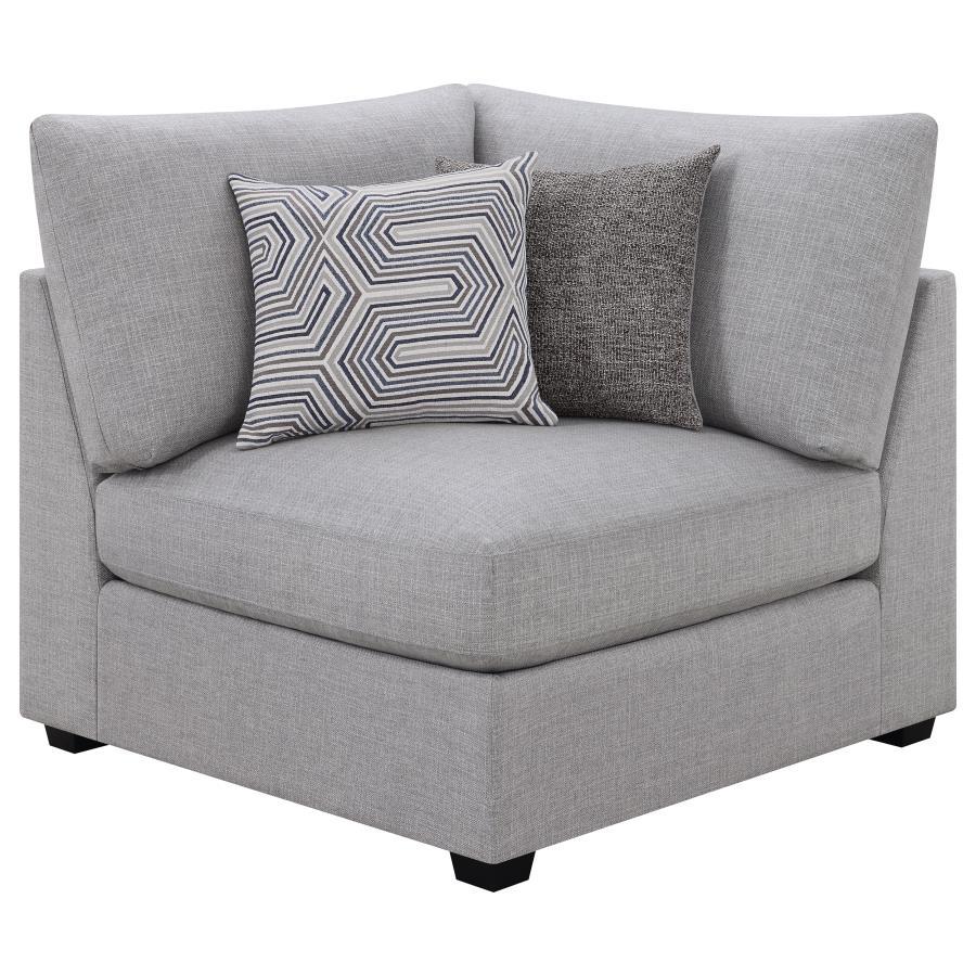 Cambria - Upholstered 4 Piece Modular Sectional Sofa - Gray Stationary Sectional modern furniture Contempo Furniture
