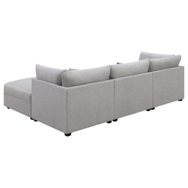 Cambria - Upholstered 4 Piece Modular Sectional Sofa - Gray Stationary Sectional modern furniture Contempo Furniture
