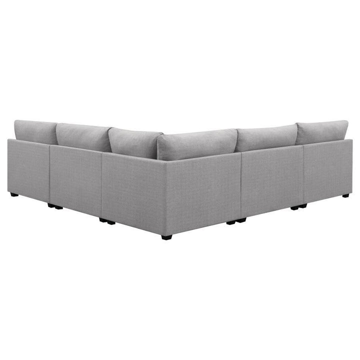 Cambria - Upholstered 5 Piece Modular Sectional Sofa - Gray Stationary Sectional modern furniture Contempo Furniture