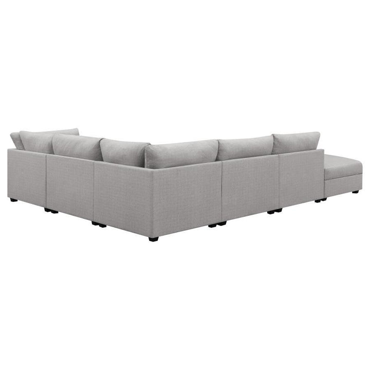 Cambria - Upholstered 6 Piece Modular Sectional Sofa - Gray Stationary Sectional modern furniture Contempo Furniture