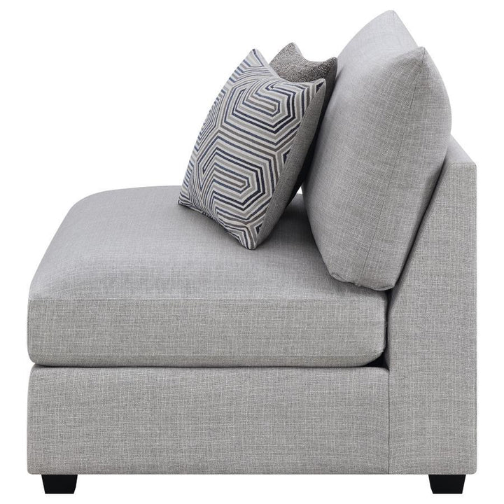 Cambria - Upholstered Armless Chair - Gray Stationary Chair modern furniture Contempo Furniture
