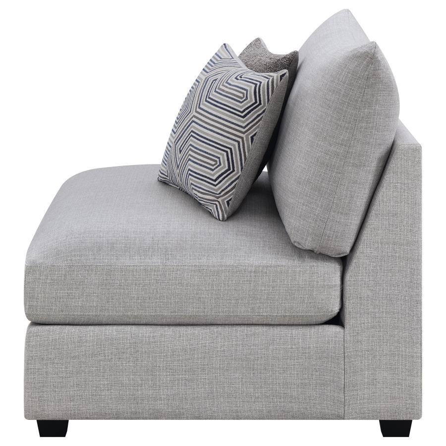 Cambria - Upholstered Armless Chair - Gray Stationary Chair modern furniture Contempo Furniture