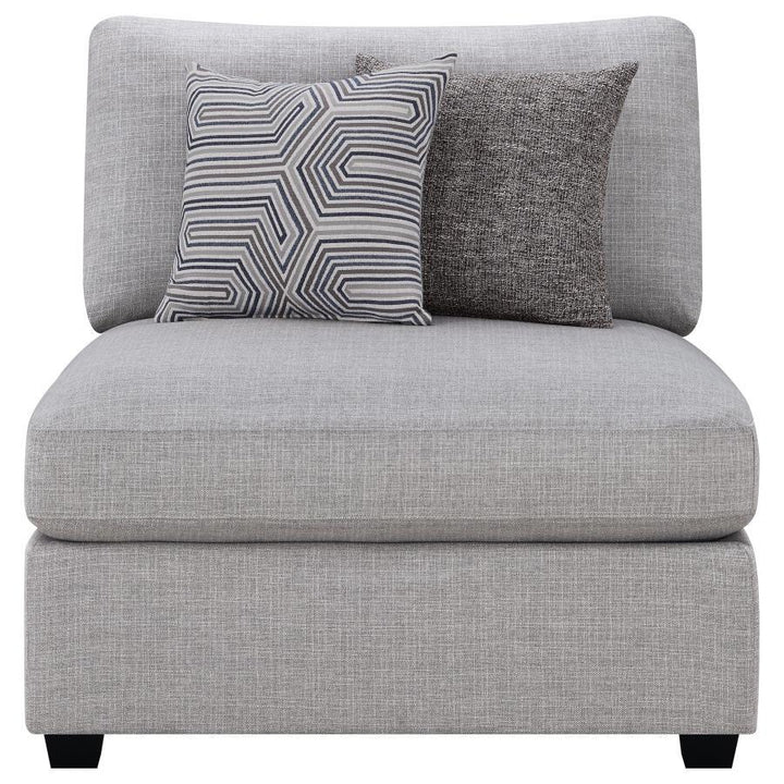 Cambria - Upholstered Armless Chair - Gray Stationary Chair modern furniture Contempo Furniture