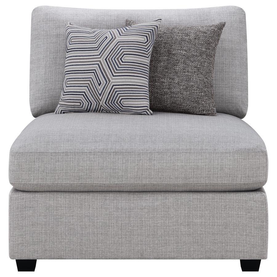 Cambria - Upholstered Armless Chair - Gray Stationary Chair modern furniture Contempo Furniture