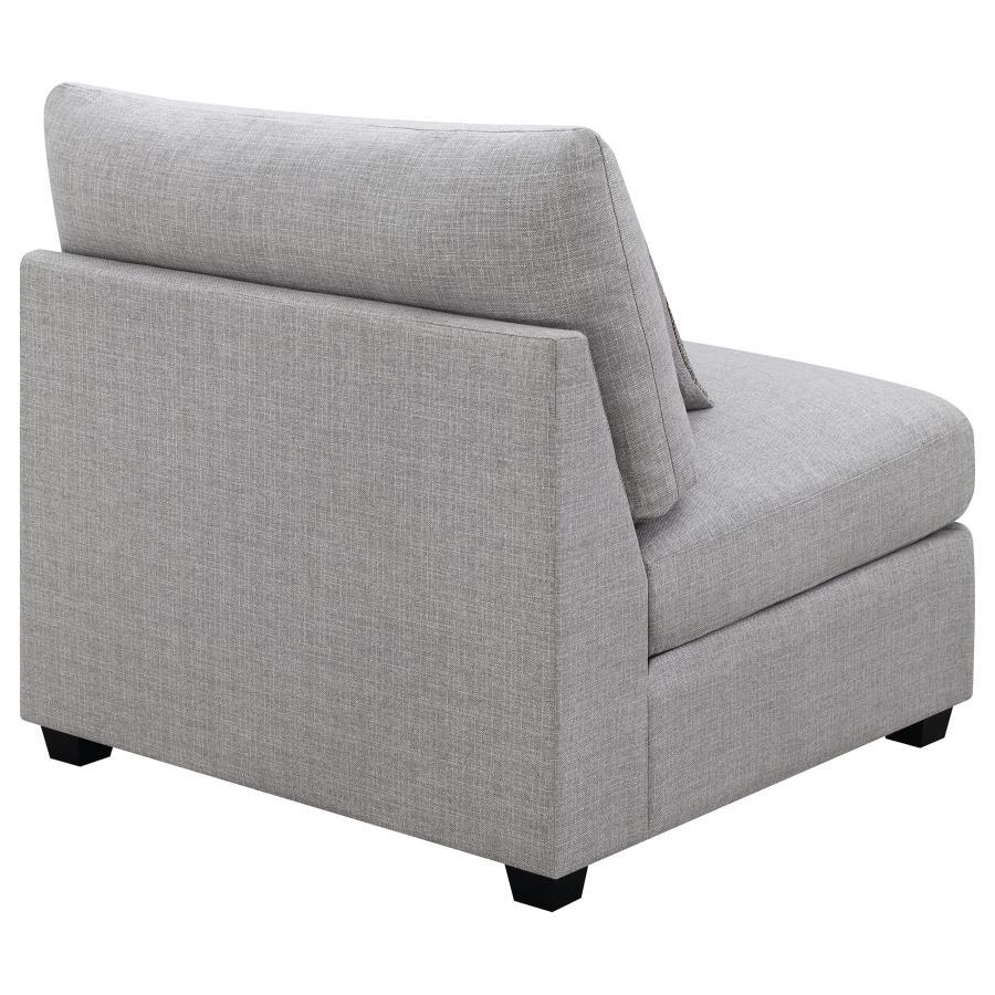 Cambria - Upholstered Armless Chair - Gray Stationary Chair modern furniture Contempo Furniture