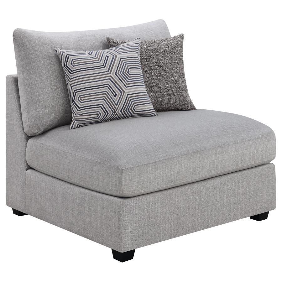 Cambria - Upholstered Armless Chair - Gray Stationary Chair modern furniture Contempo Furniture