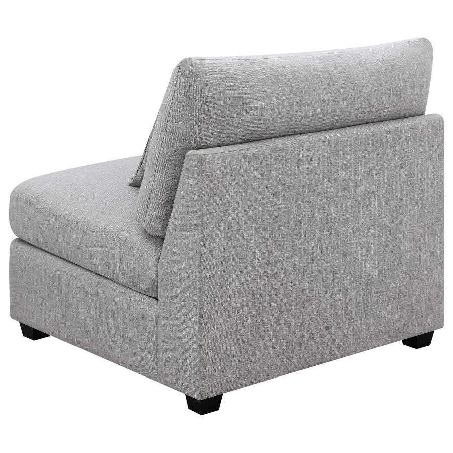 Cambria - Upholstered Armless Chair - Gray Stationary Chair modern furniture Contempo Furniture