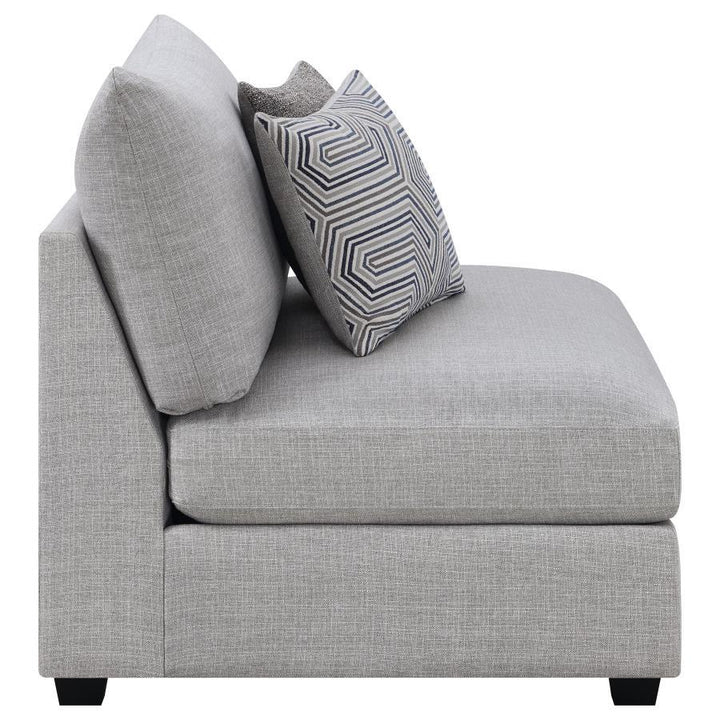 Cambria - Upholstered Armless Chair - Gray Stationary Chair modern furniture Contempo Furniture