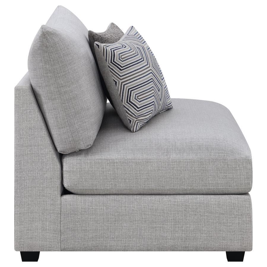 Cambria - Upholstered Armless Chair - Gray Stationary Chair modern furniture Contempo Furniture