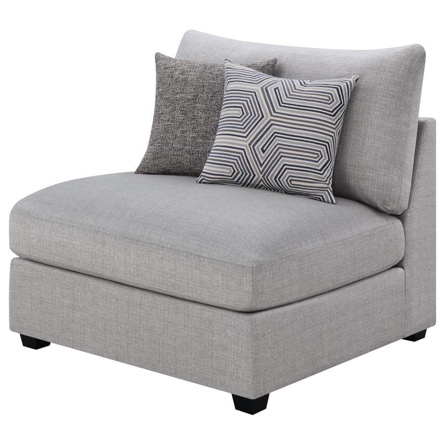 Cambria - Upholstered Armless Chair - Gray Stationary Chair modern furniture Contempo Furniture