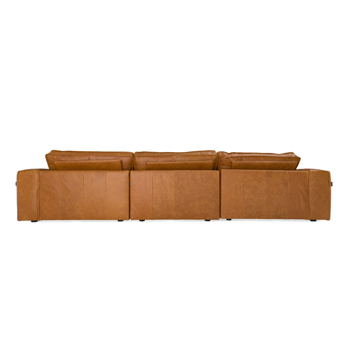 Cambria - Modern LAF Cognac Leather Sectional Sofa