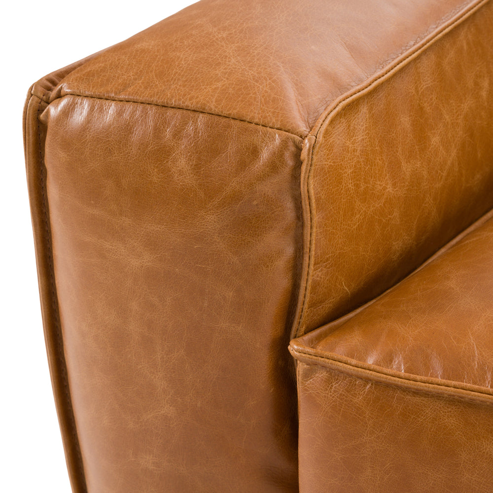 Cambria - Modern Cognac Leather Sofa - View 7
