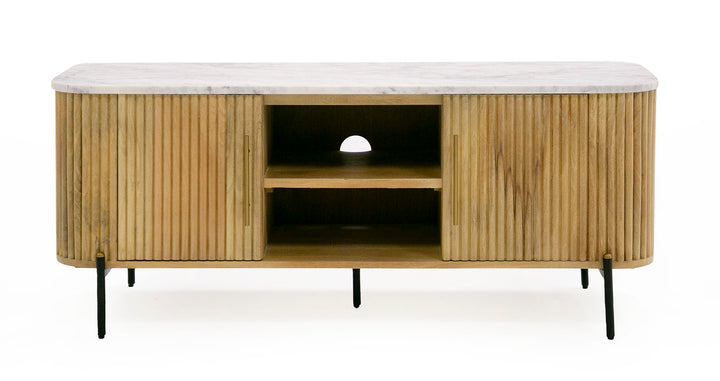 Cambridge White Marble  and  Mango TV Stand