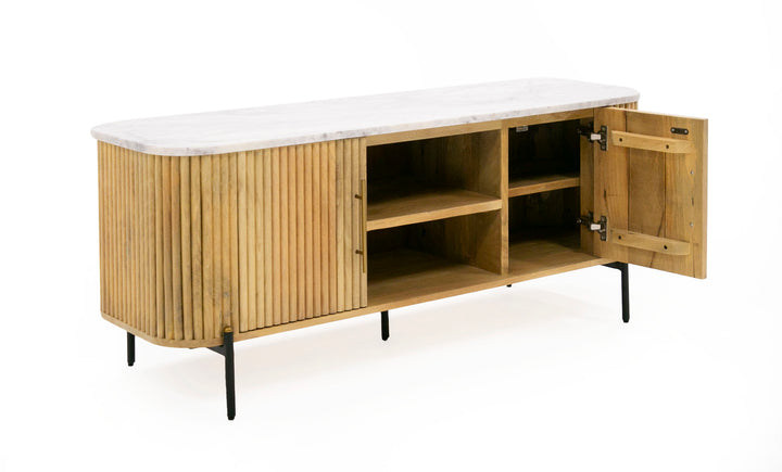 Cambridge White Marble &amp; Mango TV Stand