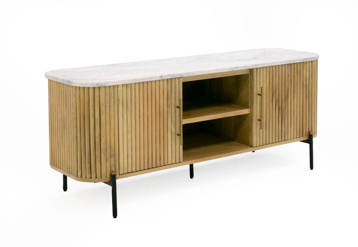 Cambridge White Marble &amp; Mango TV Stand