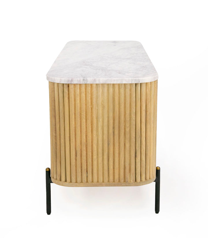 Cambridge White Marble &amp; Mango TV Stand