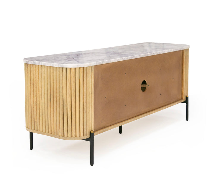 Cambridge White Marble &amp; Mango TV Stand