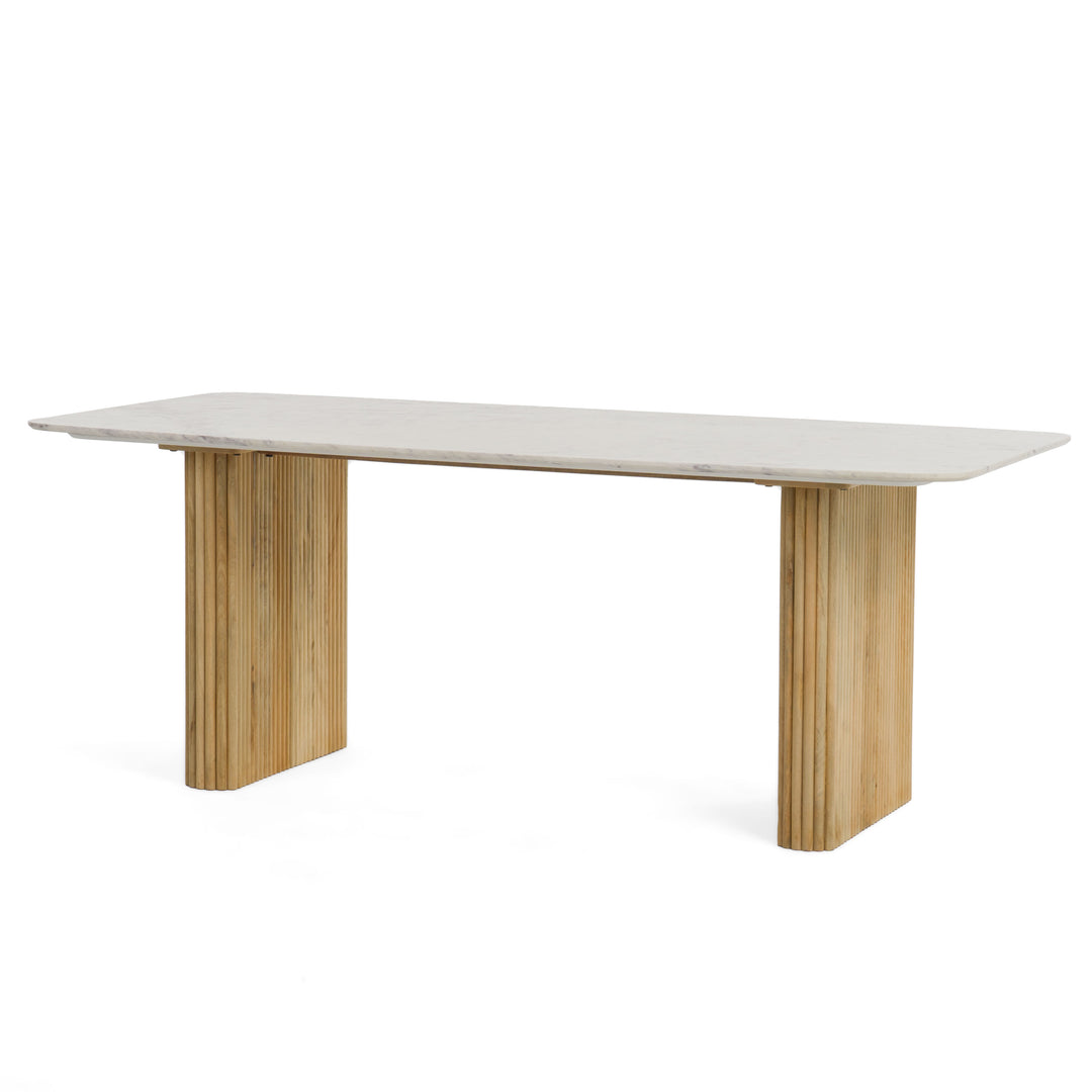Cambridge White Marble & Mango Rectangular Dining Table