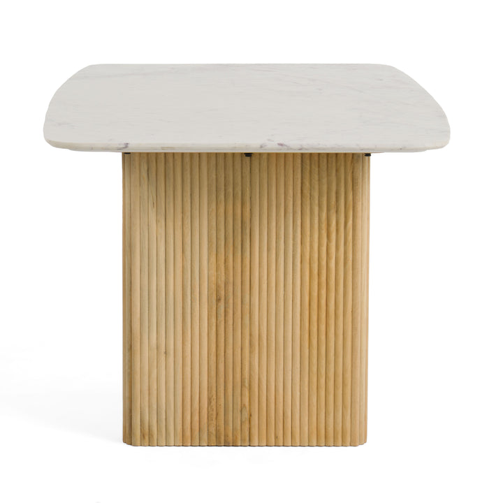 Cambridge White Marble &amp; Mango Rectangular Dining Table