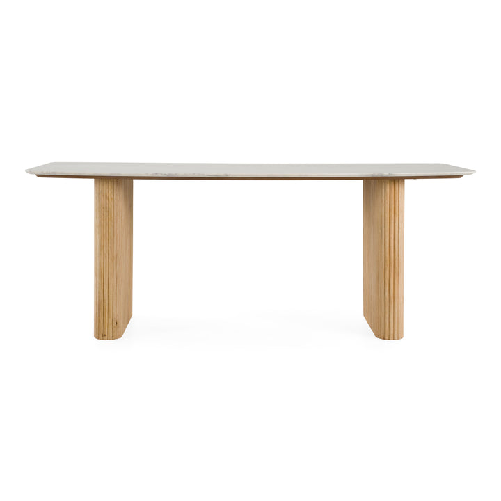 Cambridge White Marble &amp; Mango Rectangular Dining Table