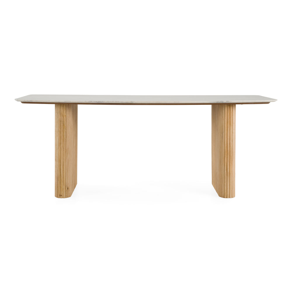 Cambridge White Marble & Mango Rectangular Dining Table