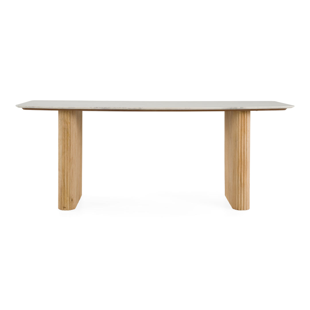 Cambridge White Marble & Mango Rectangular Dining Table