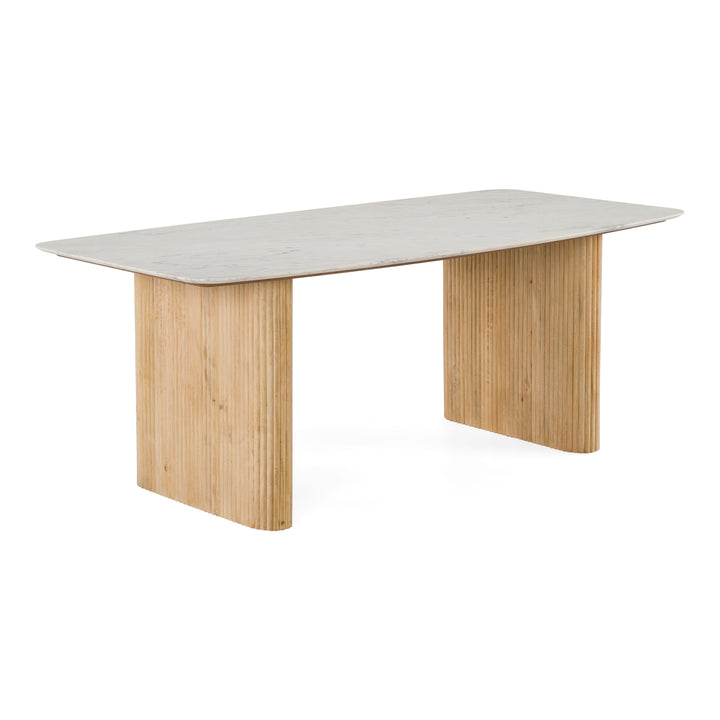 Cambridge White Marble &amp; Mango Rectangular Dining Table