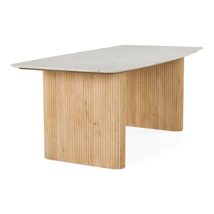 Cambridge White Marble &amp; Mango Rectangular Dining Table