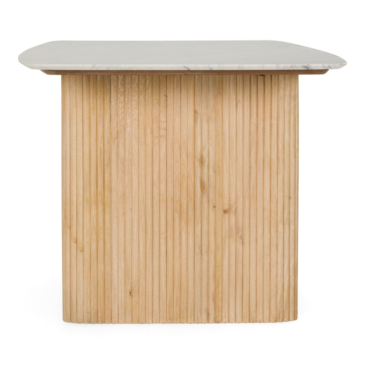 Cambridge White Marble &amp; Mango Rectangular Dining Table
