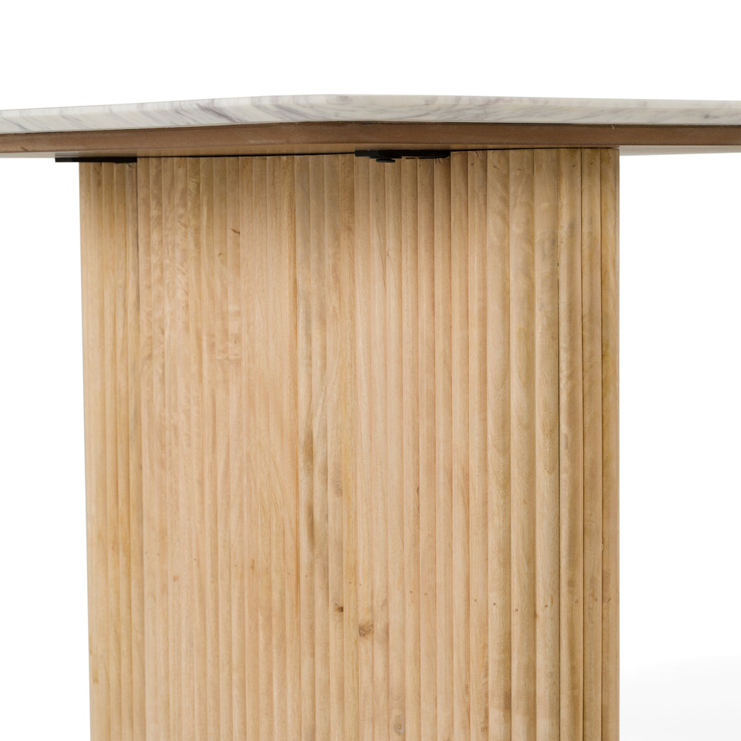 Cambridge White Marble & Mango Rectangular Dining Table