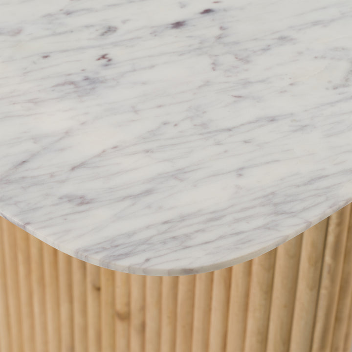 Cambridge White Marble &amp; Mango Rectangular Dining Table