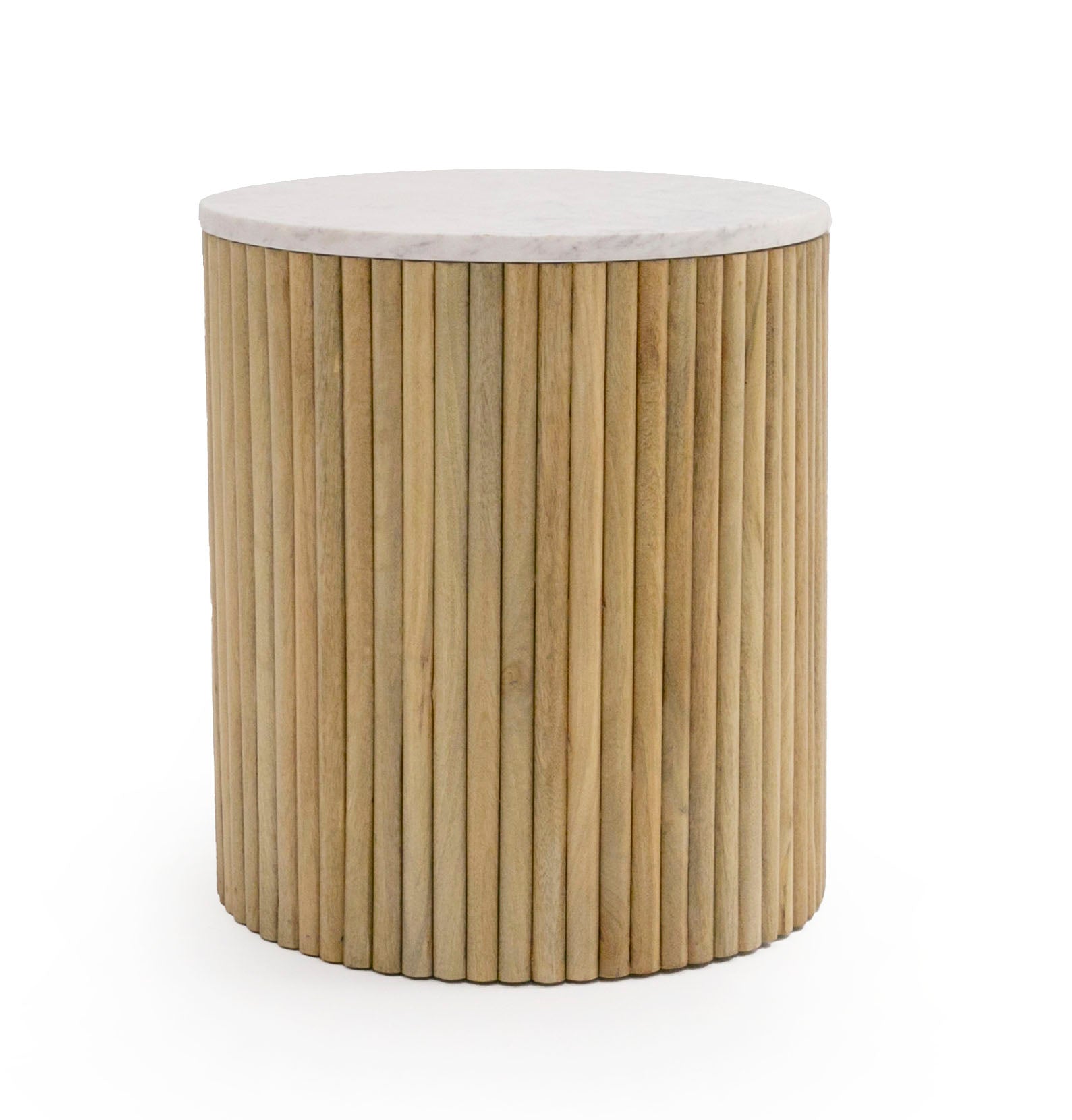 Cambridge White Marble  and  Mango Round End Table