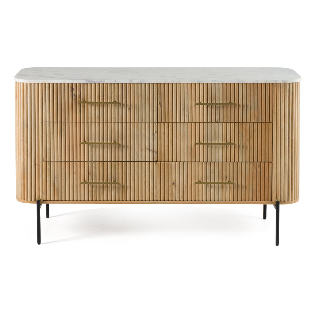 Cambridge White Marble & Mango Dresser - View 3