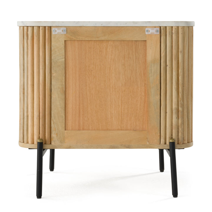 Cambridge White Marble  and  Mango 2 Drawer Nightstand