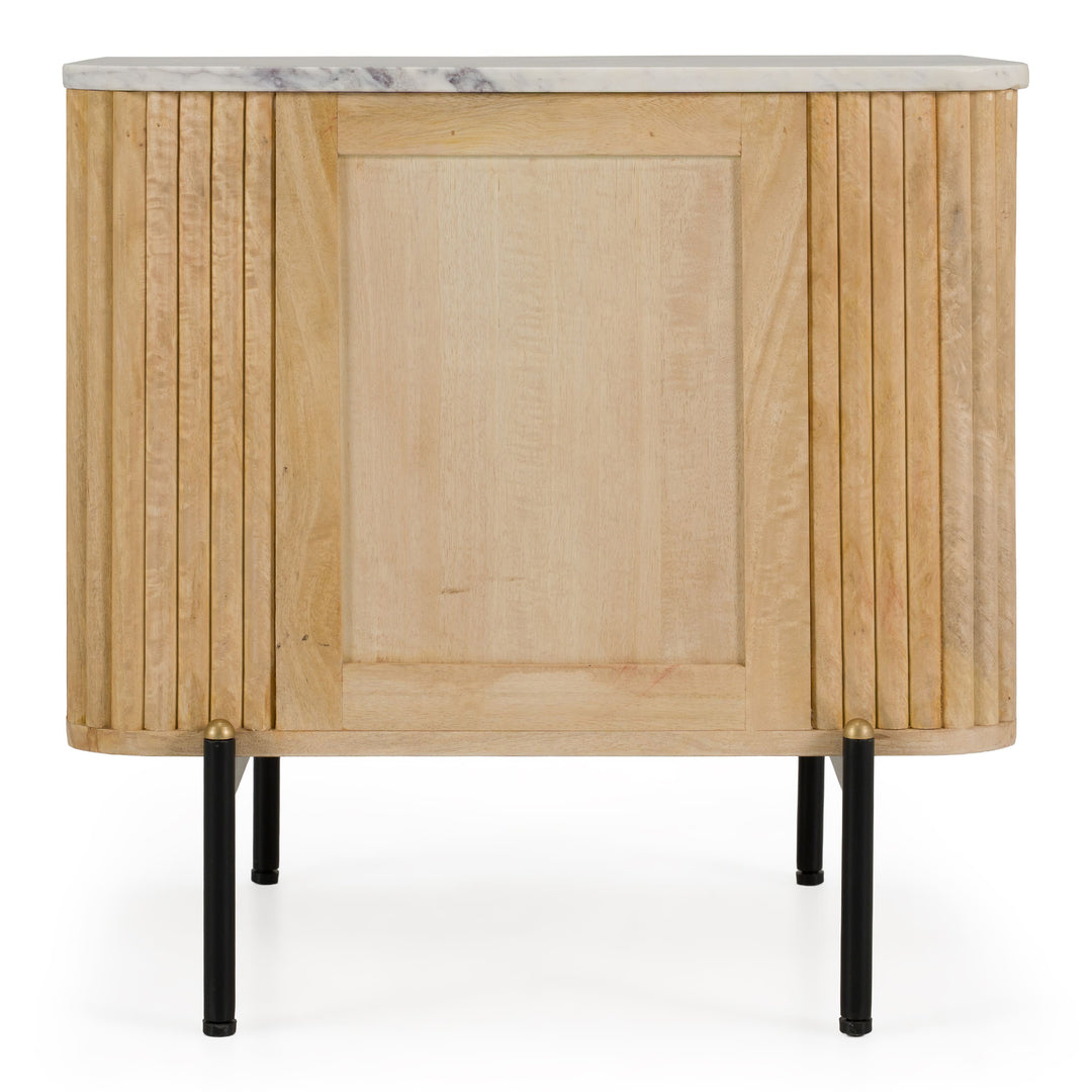 Cambridge White Marble & Mango 2 Drawer Nightstand