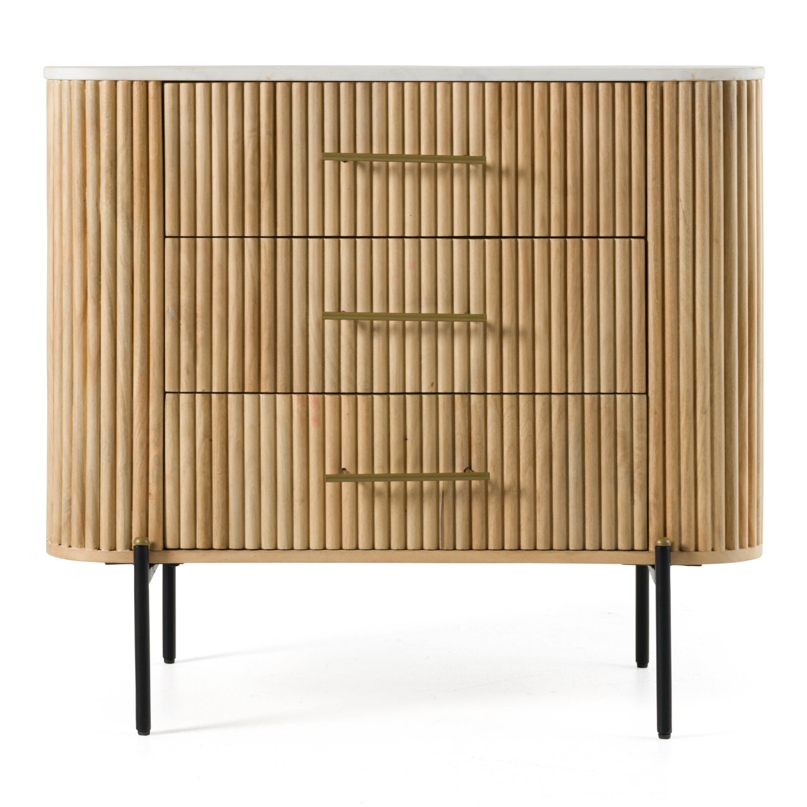 Cambridge White Marble  and  Mango 3 Drawer Dresser