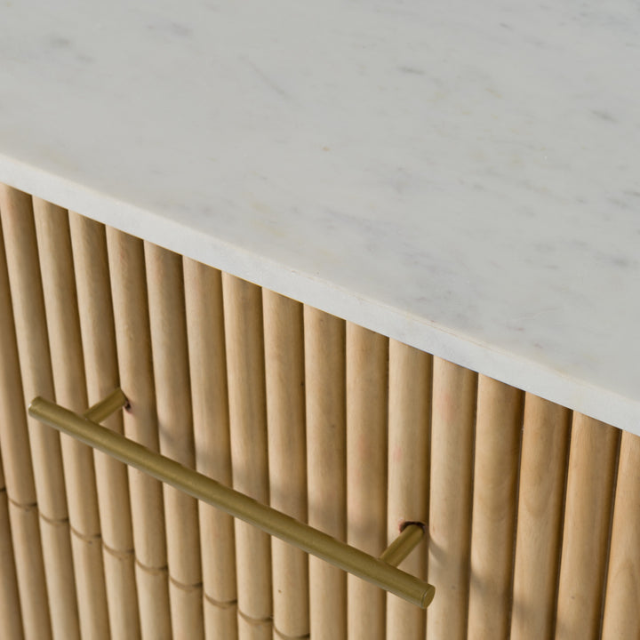 Cambridge White Marble &amp; Mango 3 Drawer Dresser