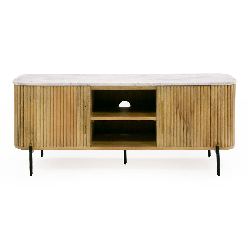 Cambridge White Marble & Mango TV Stand