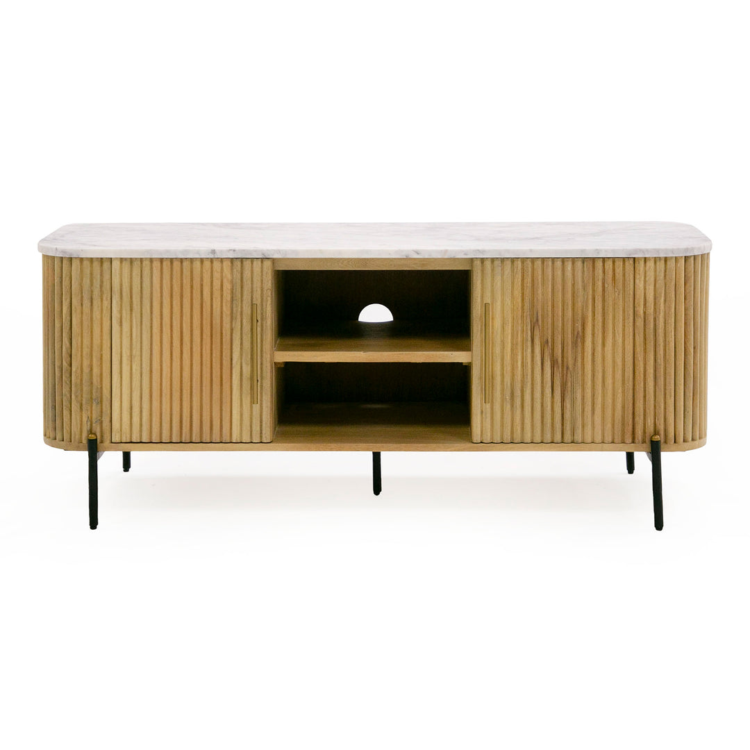 Cambridge White Marble & Mango TV Stand