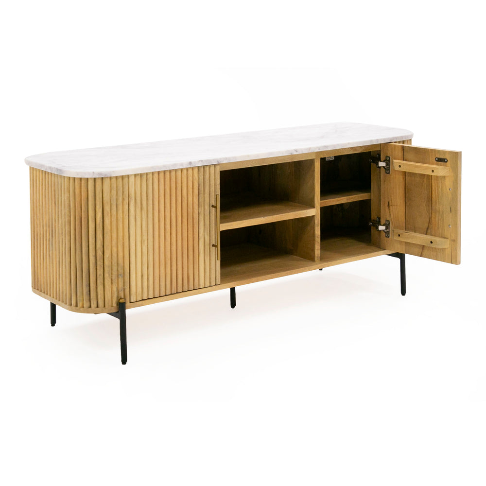 Cambridge White Marble & Mango TV Stand - View 11
