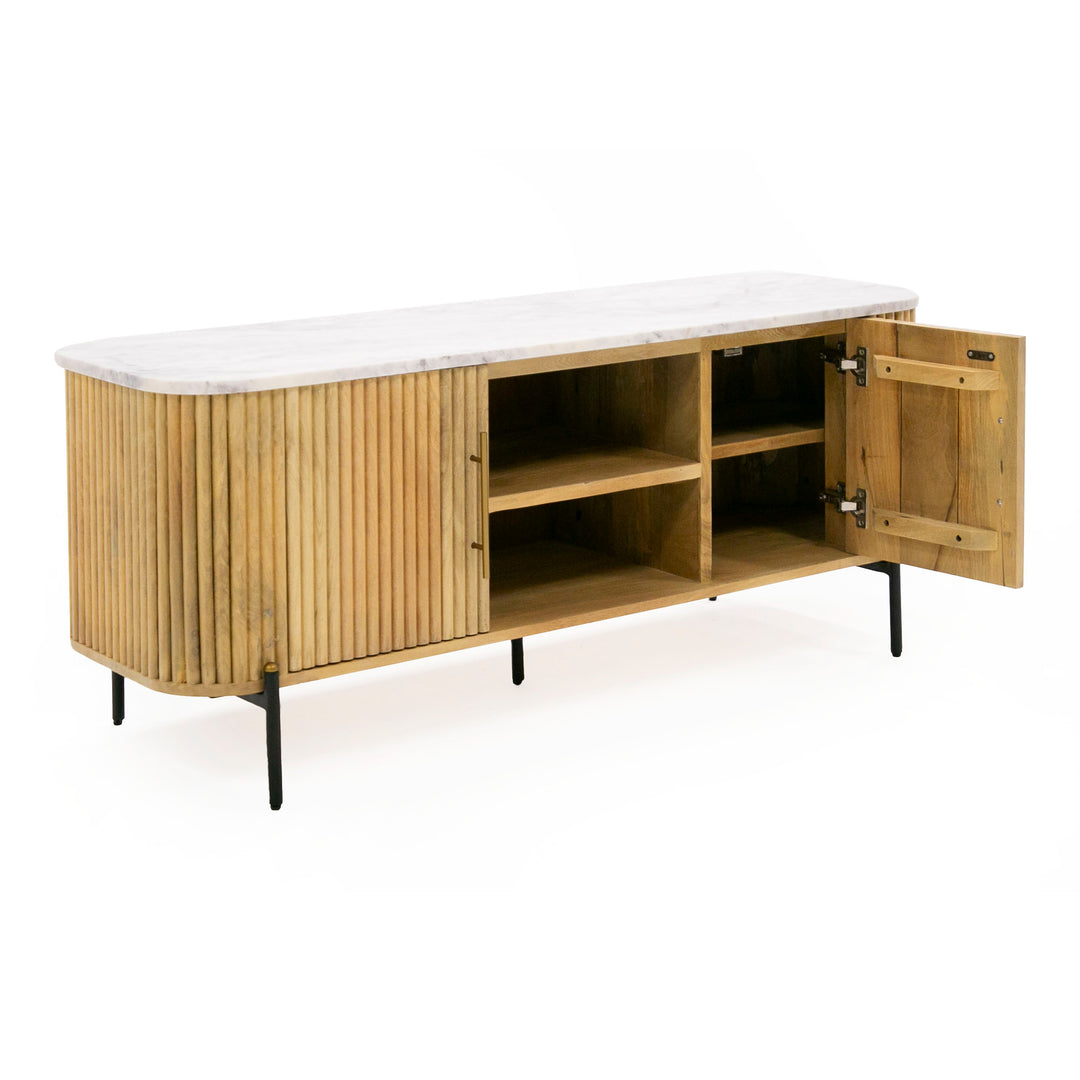 Cambridge White Marble & Mango TV Stand
