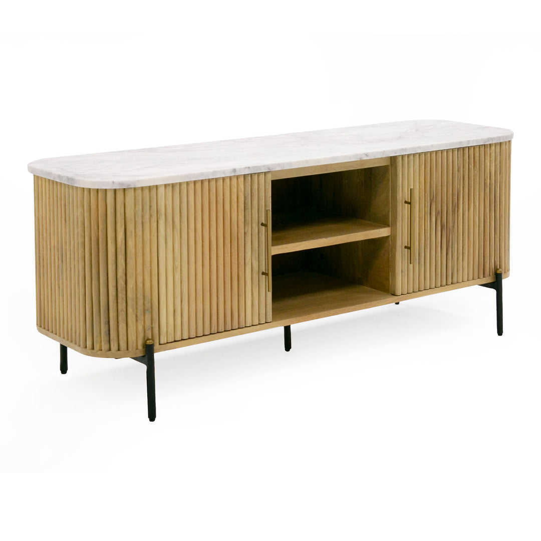 Cambridge White Marble & Mango TV Stand