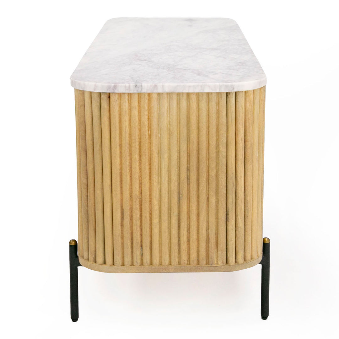Cambridge White Marble & Mango TV Stand