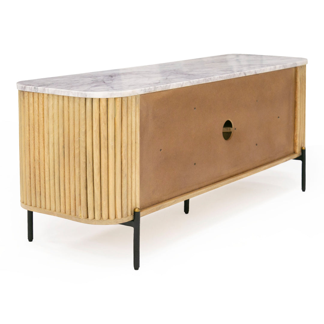 Cambridge White Marble & Mango TV Stand