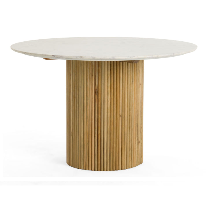 Cambridge White Marble &amp; Mango Round Dining Table