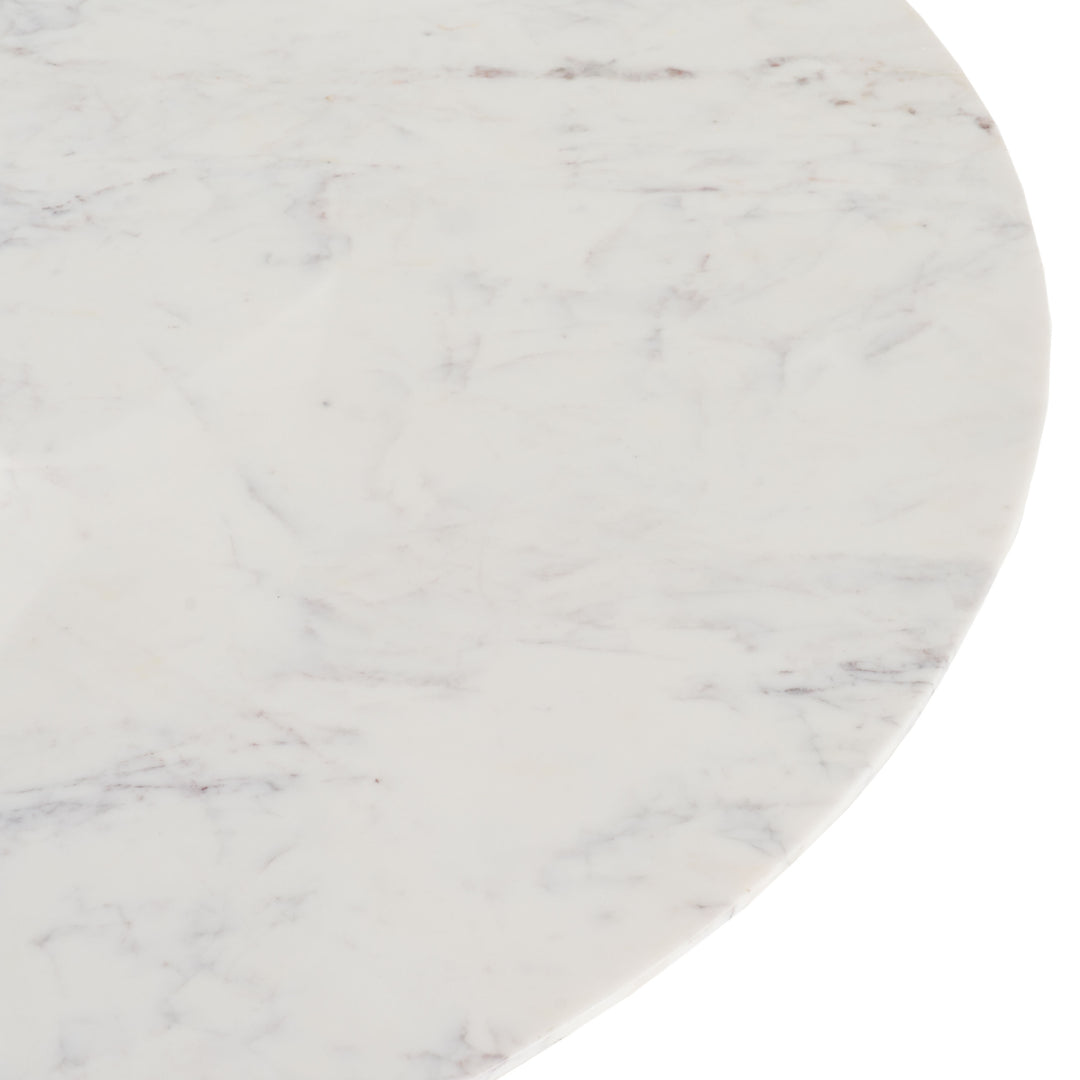 Cambridge White Marble & Mango Round Dining Table